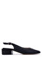 Women's Genuine Leather Black Heeled Shoes