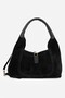 Nora Genuine Suede Shoulder Bag with Metal Buckle - 5