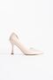 Women's Beige Patent Leather Heeled Shoes Fs08Ms45H