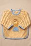 100% Organic Cotton Embroidered Long Sleeve Food and Activity Bib Animal 1-3 Years Old - 2