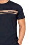 6128 Men's Short Sleeve Crew Neck Pajama Set-Navy Blue - 2