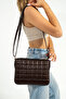 Women's Faux Leather Quilted Patterned Crossbody Bag with Adjustable Strap - 2