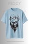 Premium Deer Printed Hunter Theme Unisex Oversize Women's T-Shirt Men's T-Shirt Cotton Oversize T-Shirt