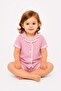 Girl's Heart Patterned Pajama Set Summer Short Sleeve Shorts Top and Bottom 2-Piece Set Cotton Buttoned Comfortable - 2