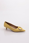 23Y6120 Women's Round Toe Short Heeled Shoes with Metal Accessories - 5