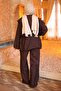 Brown Collar Embroidered Tunic and Trousers Set - 5