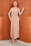 Powder Waist Buckle Draped Evening Dress