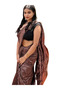 Black Silk Blend Saree with Copper Embroidery & Floral Border - MAF3102 | Black - 2