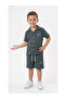 Boy's Garson Boy Jogger Fabric Shirt Shorts Set - Green - 2