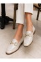 Mona Guaranteed Metal Buckle Leather Women's Loafer Casual Shoes - 2