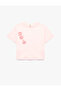Floral Appliqué Cotton Short Sleeve Crew Neck T-Shirt - 2