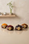 4-Piece Oyster Acacia Look Snack Presentation Bowl - Decorative Presentation Bowl 8.5 cm - 2