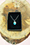 Handmade Necklace with Sodalite Natural Stone Chain End: 1.5 cm Chain: 20 cm Boxed - 7