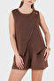 Asymmetric Cut Button Detailed Linen Blouse Bluz 69914928 - 4