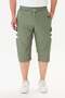 Men's Stripe Detailed Pocketed Micro Deniz Capri Khaki 3292-H - 3