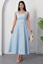 Square Neck Floral Thick Strap Dress Grs4009
