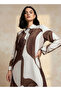 Printed A-line Women Dress with Concealed Placket - 3