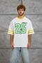 Men's T-Shirt 25 Print Yellow Oversize Printed Crew Neck Cotton