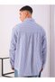 Men Blue Oversized Striped Shirt - 4