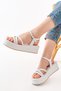 Zri̇n-1016 Premium White Padded Women's Sandals - 4