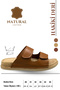 Genuine Leather Men's Slippers - Double Velcro Adjustable Massage Sole Genuine Leather Men's Slippers C Tan - 3
