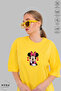 Women's Crew Neck Minnie Mouse Printed Cotton Oversize Short Sleeve T-Shirt