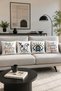 Modern Evil Eye and Line Art Face Pattern 4-Piece Throw Pillow Cover Set with Colorful Text Decorative Pillow