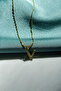 Zircon Stone Minimal Letter Steel Chain Necklace - 2