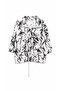 White Coffee Patterned Zippered Coat