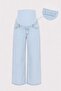 Plus Size Maternity Straight Leg Jeans - Flexible Soft Textured Jeans with Abdominal Support and Adjustable Waist - 2