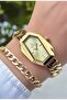 Rectangular Women's Wristwatch - Adjustable Chain Steel Band - Comes with Bracelet Gift