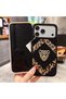 iPhone 17 Pro Max Compatible Black Color Leopard Patterned Stoned Furry Premium Case - 4