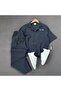 Men's Baggy Embroidered Shirt and Sweatpants Set