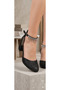 Girl's Black Anklet Evening Dress Square Heeled Shoes (It Is Recommended to Buy One Size up) - 2