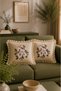 2-Piece Ruffled Floral Patterned Decorative Throw Pillow Cover 100% Cotton Organic Dye Printed 45X45 cm