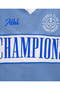 100% Cotton Oversized Text Printed Polo T-Shirt & Shorts Set - Blue - 7