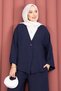 Kimonolu Casual Fit Summer Hijab Suit Navy Blue - 2
