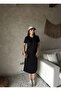 Black Crew Neck Basic Long Dress