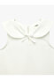 Ruffled Bow Detailed Sleeveless Baby Collar Dress - 5