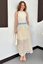 Women's Denim Detailed Lace Skirt