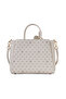White Monogram Patterned Women's Shoulder Bag - Functional Shoulder Bag with 3 Compartments - 7