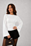 Modal Fabric Gathered Detail Wide Sleeve Women's Blouse 212 - 3