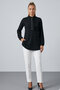 Tuan Ruffle Collar Placketed Stylish Button Detailed Jacquard Long Sleeve Women's Blouse & Hijab Blouse - Black - 3
