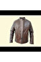 Men's Jacket : Leather Jacket Colour Dark Brown - 5