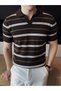 Men's Shirt Collar Striped Detail T-Shirt Ts04-10502 - 5