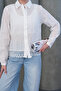 Shirt Collar Crochet Scalloped Lace Shirt - 3