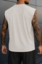 Men's Oversize Sleeveless T-Shirt 100% Cotton California Printed Crew Neck Tank Top - 2