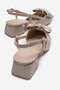 Women's Bow Tie Open Back Heeled Sandals Beige Yanki̇ - 7