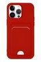 Ilkeshop New iPhone 14 Pro Case Kelvin Silicone with Business Card Holder (170559) - Red