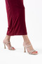 Beige Stone Thin Strap Women's Heeled Slippers Fs20My01C - 5